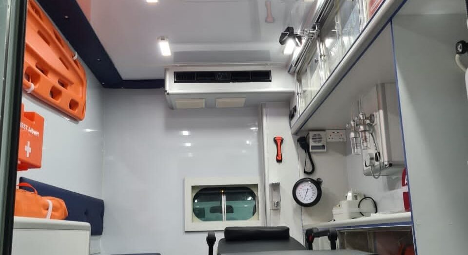 Inside view of Advanced Life Support Ambulance