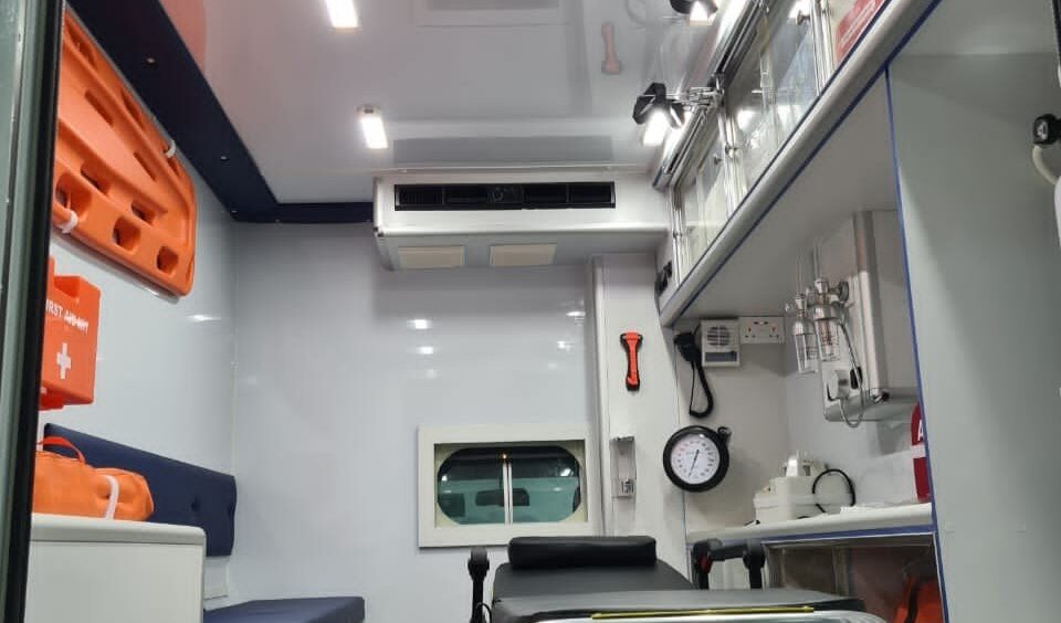 Inside view of Advanced Life Support Ambulance