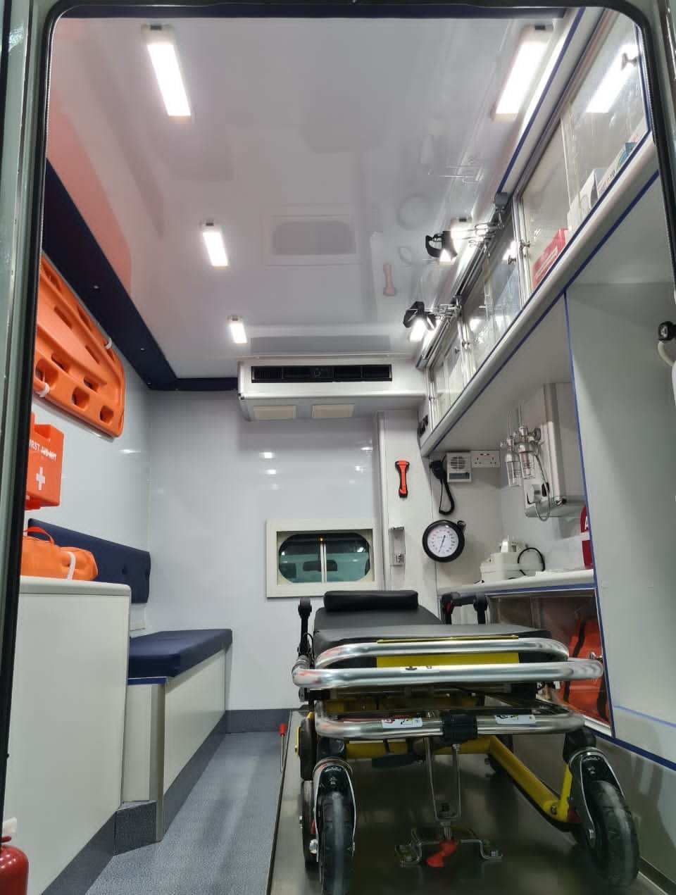 Inside view of Advanced Life Support Ambulance